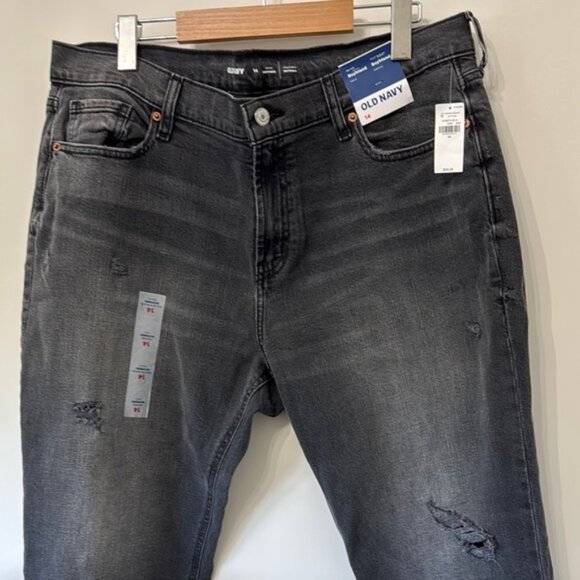 Old Navy Women Gray Distressed Ankle Cropped Jeans with Stretch Plus Size 14 - Picture 2 of 11